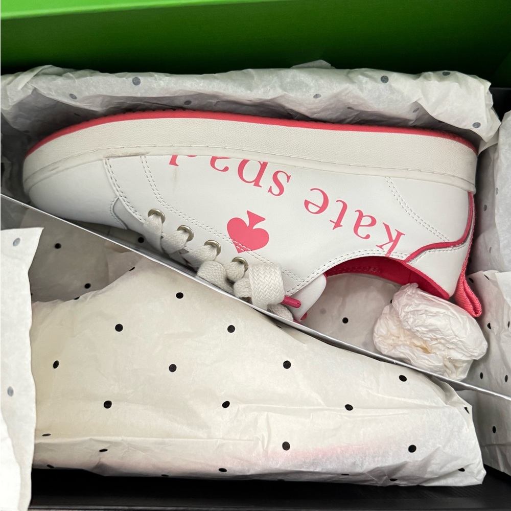 Kate Spade White and Pink Sneakers